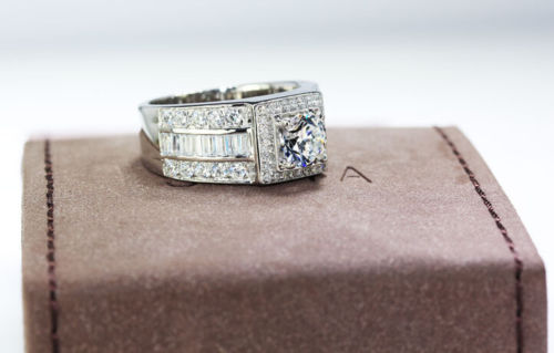 Topaz Round Cut Wedding Engagement Men Ring in 10kt White Gold Filled SZ8/9/10/11/12/13