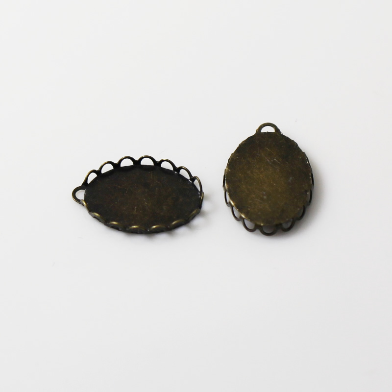 Beadsnice brass blank pendant trays fits 13x18mm oval pendant bezel trays for jewelry making ID 23953
