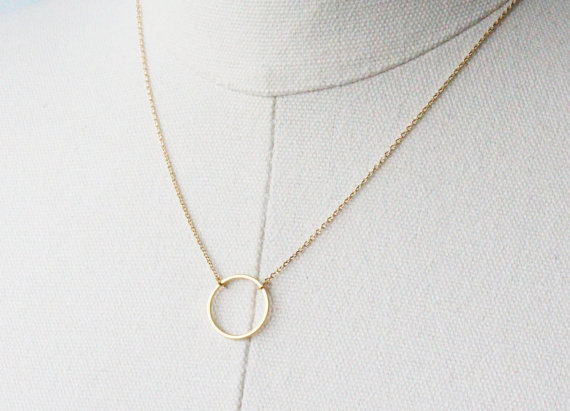 10PCS Simple Dainty Circle Necklace Open Circle Outline Necklace Eternity Karma Circle Round Necklace Jewelry