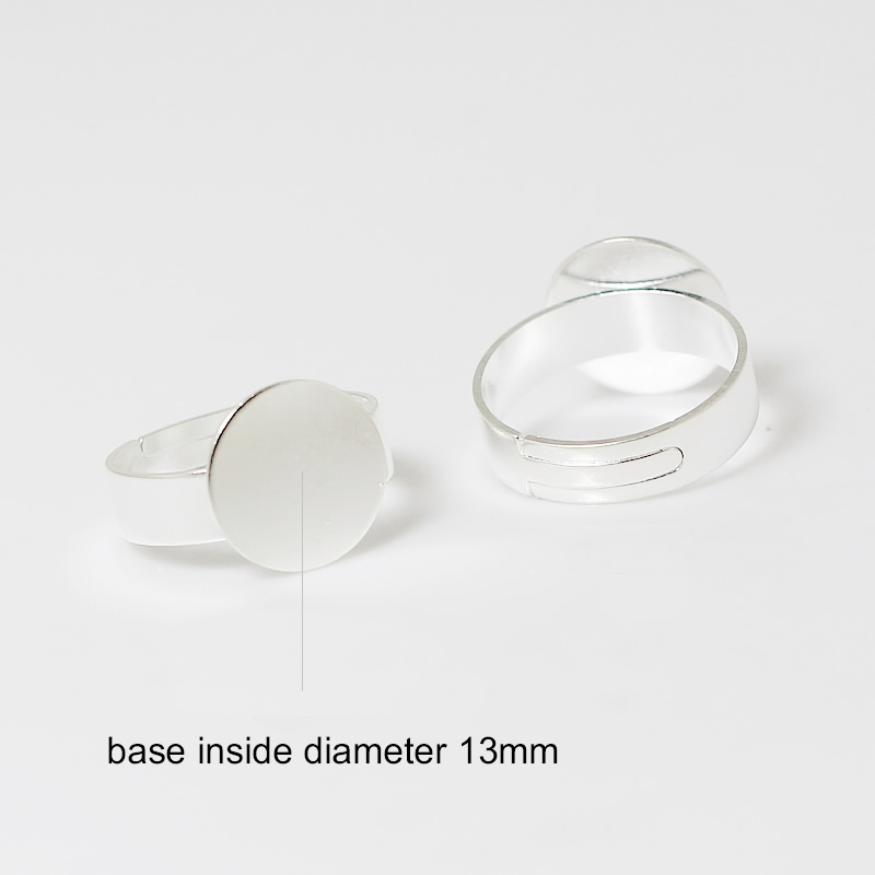 Beadsnice fashion jewelry components pad diy ring blank findings adjustable brass ring base glue on cabochon for handmade ID 32247