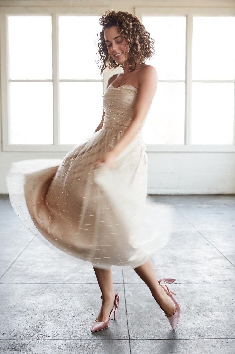 Pearls Short Cheap Bridesmaids Dresses Sexy Backless Strapless Necke Maid Of Honor Dress Tulle A E Wedding Formal Gowns
