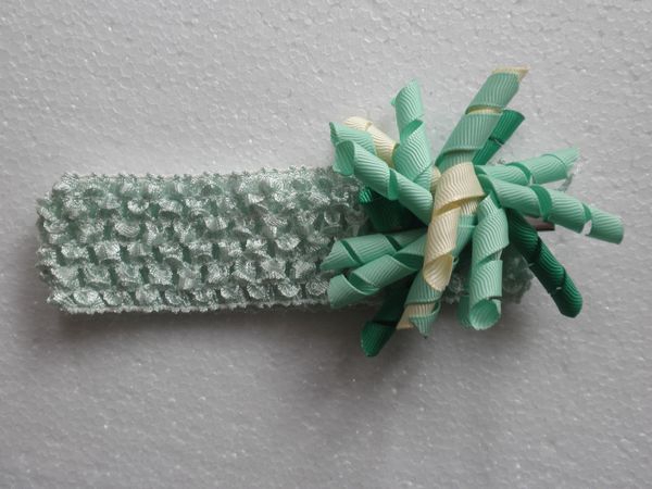 baby Christmas hair flower bows 3.5 inch korker bow with waffle Crochet headband clip newborn baby headbands infant hair band flowers PD011