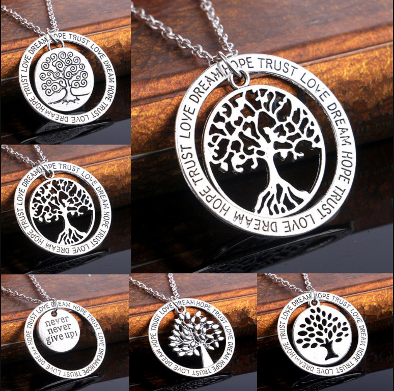 Fashion Tree of Life Family Gifts Love Dream Hope Trust Words Pendant Necklace Jewelry
Fashion Tree of Life Family Gifts Love Dream Hope Trust Words Pendant Necklace Jewelry