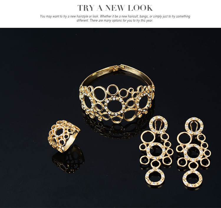 Bridal Jewelry Sets Nigerian Wedding African beads jewelry set crystal 18k gold plated jewelry wedding accessories party