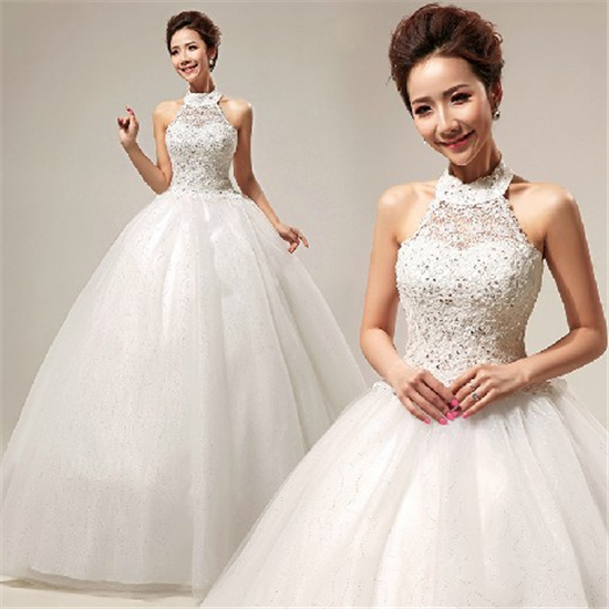 Lace Wedding Dress Fashion Womens Sweet Diamond Ornament and Halter Bride Wedding Dress Hot Womens Elegant Strapless and Adjustable Slim Wed, Ecu white
Lace Wedding Dress Fashion Womens Sweet Diamond Ornament and Halter Bride Wedding Dress Hot Womens Elegant Strapless and Adjustable Slim Wed, Ecu white