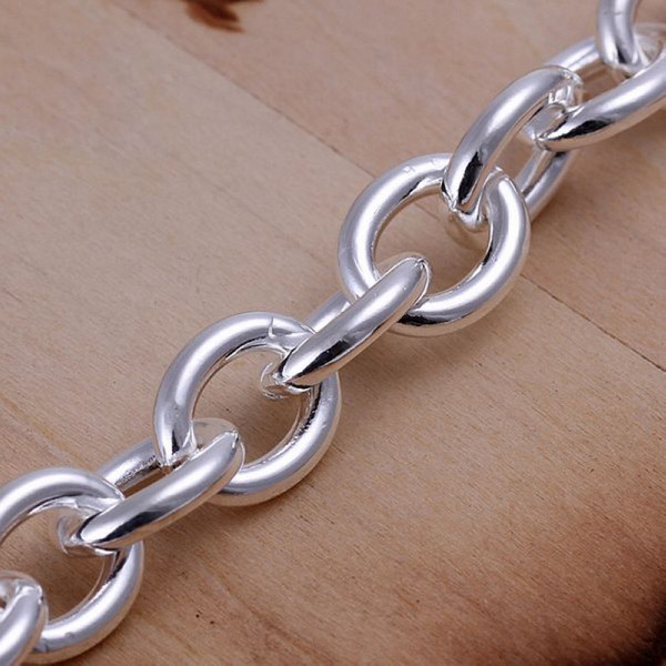 Hot sale best gift 925 silver Stone mandrel Bracelet - no words DFMCH034, brand new fashion 925 sterling silver plated Chain link bracelets