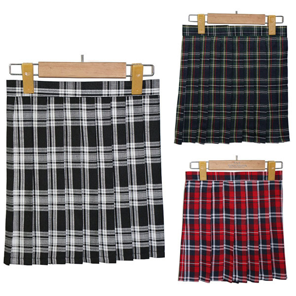 Retail Wholesale Girls Ladies Plaid Pleated Mini Skirt Preppy Style Uniform Skirts S M L XL Women Skirt