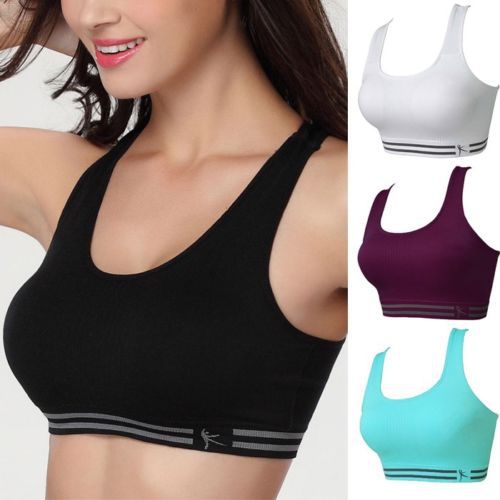 Good NiceWomen Seamless Racerback Sports Bra Yoga Fitness Padded Stretch Workout Top Tank