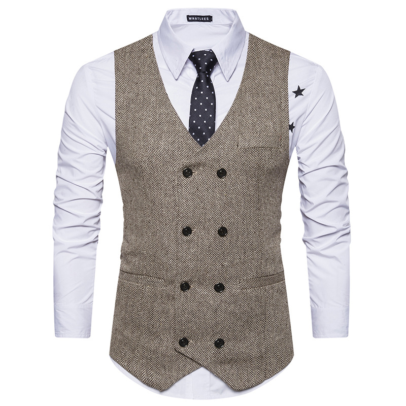 Wholesale-European New Mens double breasted woolen vest vest M22 metrosexual man suit, Khaki
Wholesale-European New Mens double breasted woolen vest vest M22 metrosexual man suit, Khaki
