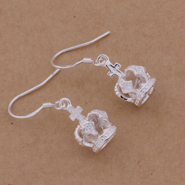 Fashion (Jewelry Manufacturer)925 Sterling Silver fashion jewelry Imperial crown earring jewelry silver jewelry factory price Fashion