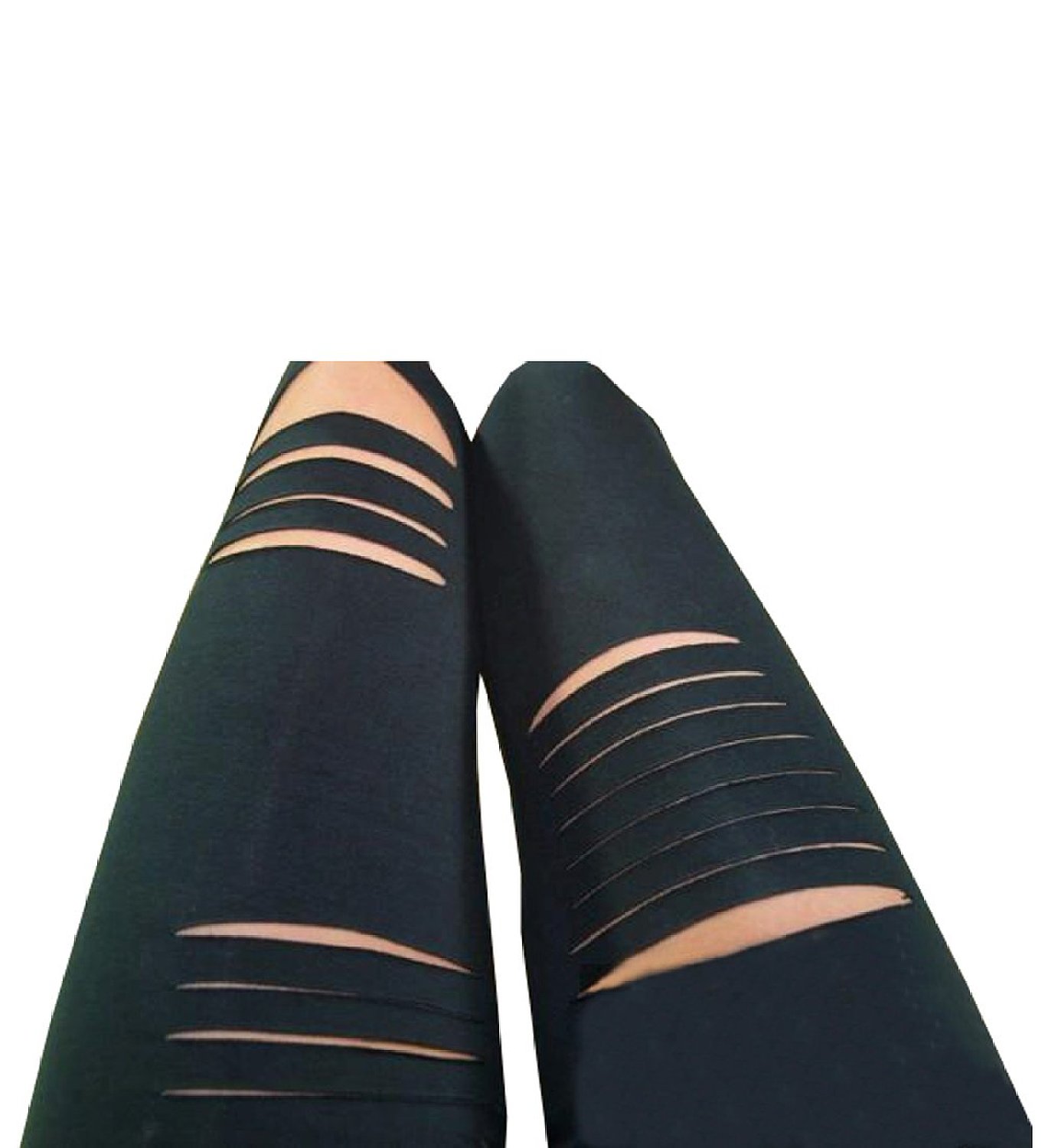 Fashion Casual Women Sexy Hollow Striped Cotton Fantasy Ripped Legging