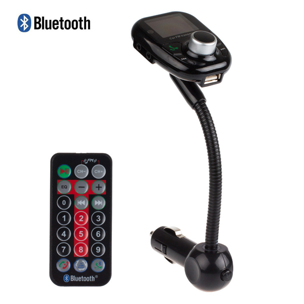 Wireless Bluetooth FM Transmitter with Remote and USB Charger  Multifunctional Car Audio Device Including LCD Display