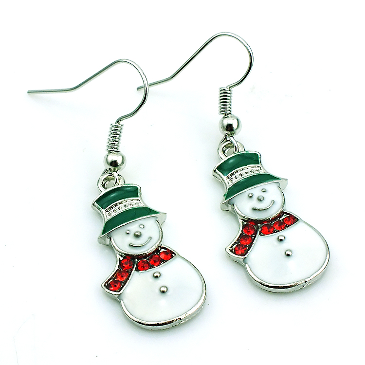 High Quality Charms Earrings Fashion Dangle Rhinestone Scarf Christmas Snowman Earrings For Women Christmas Gifts Jewelry