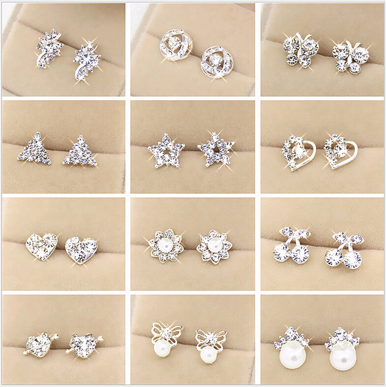 Set Rhinestone Studs New Lady Style Earrings Beautiful shapes Heart Flower Multistyle Multicolor Rings Eardrop Cheap Mix Order
Set Rhinestone Studs New Lady Style Earrings Beautiful shapes Heart Flower Multistyle Multicolor Rings Eardrop Cheap Mix Order