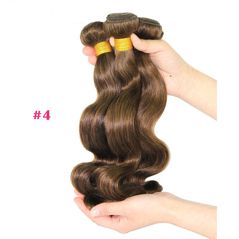 Free shipping Weave Bundles Unprocessed Virgin Brazilian Body Wave Human Hair Extensions Red Brown Blonde