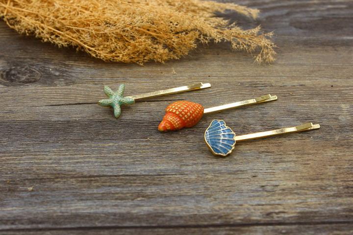 Lovely 3Pcs/set bride wedding hairpin sea shell A set of three hairclips Europe and the United States foreign trade jewelry wholesale brand