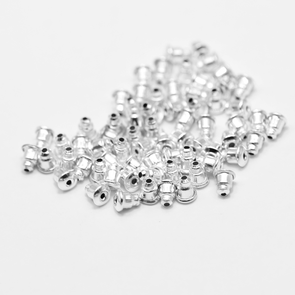 metal jewelry components parts Wholesale silver 5mm ears plug nuts earring finding backs iron material 500pcs/lot YSH0650
