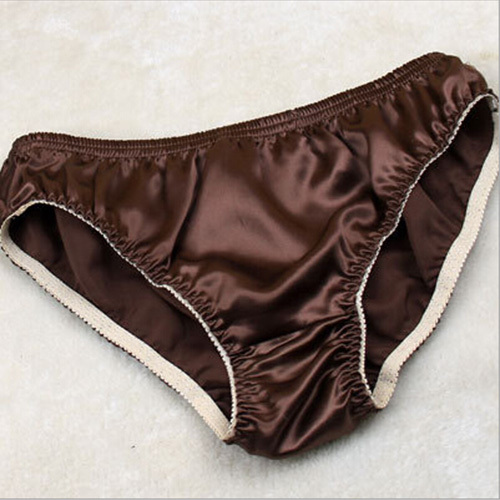 Wholesale-Mens Underwear 100% Mulberry Silk Brief Panties Charmeuse Silk Shorts Thong