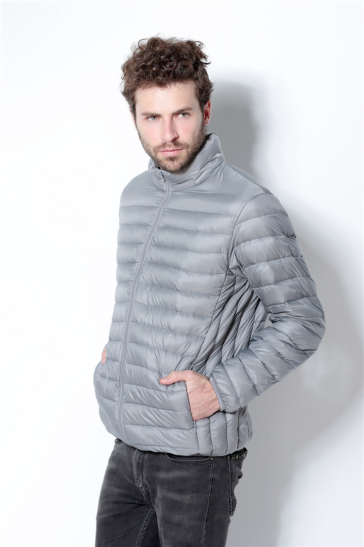 Fall- new design uniqlos stand collar men's fashion plus-size thin and short in down jacket coat Cotton-padded clothes solid dowm