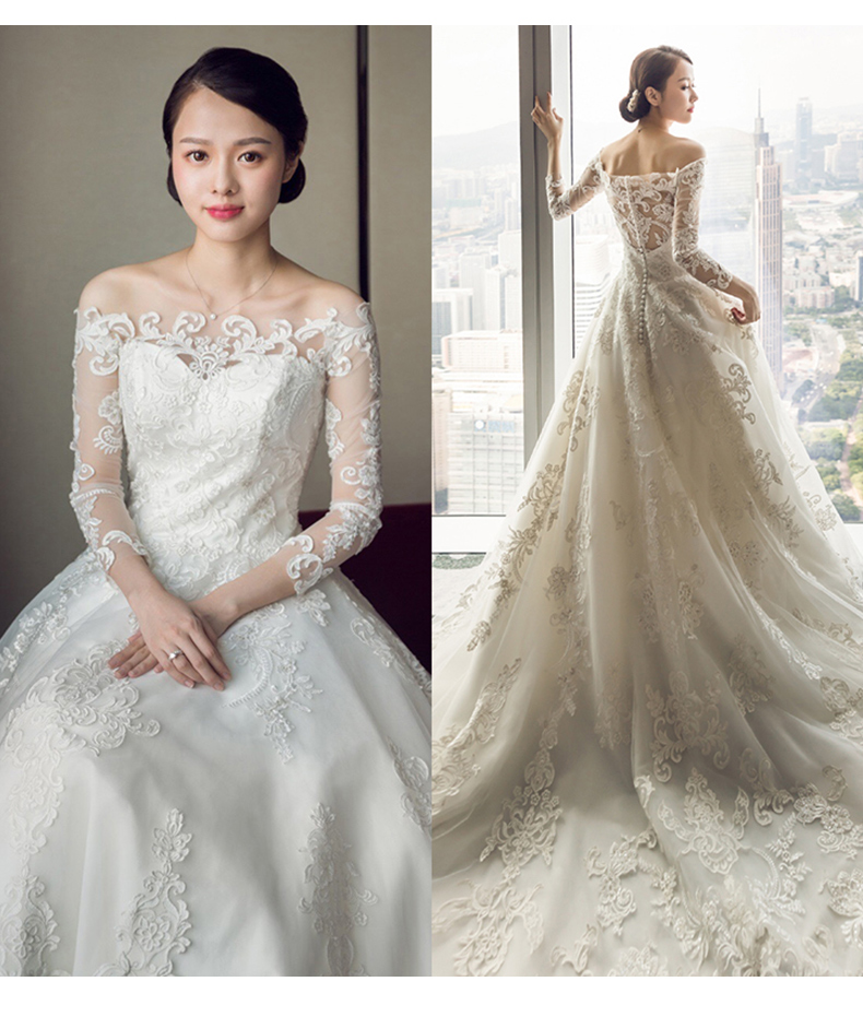 Vintage Off the Shoulder Long Sleeve Wedding Dress Chapel Train Lace Applique Ball Gowns Bridal Dress Ivory Vestido De Novia Romantic, White
Vintage Off the Shoulder Long Sleeve Wedding Dress Chapel Train Lace Applique Ball Gowns Bridal Dress Ivory Vestido De Novia Romantic, White