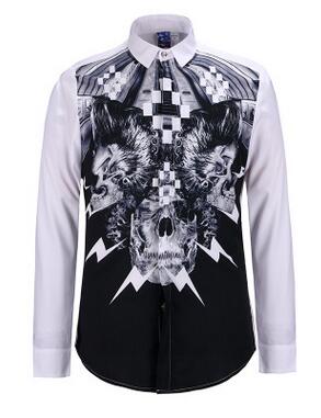 Wholesale-Hot New 3D Printed Men Gold Shirt printing Animal eagle Fashion  Long Sleeve Shirt Camisa Masculina Social Dress Shirts