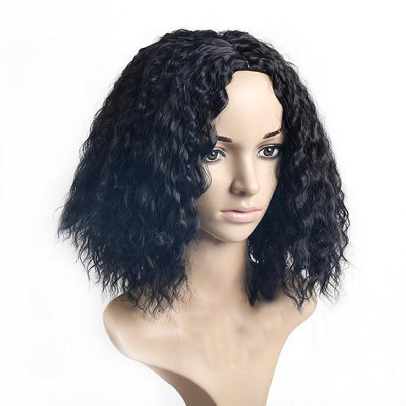 Fashion Synthetic Wigs Short Black Kinky Curly For Black Women African American Wigs Women High Temperature Fiber Cosplay Wig