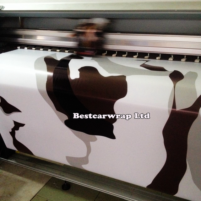 BLACK WHITE Camo VINYL Wrap Full Car Wrap Acrtic winter Camouflage Vinyl Wraps Film Black & Grey white size 1.52 x 30m/Roll Free Shipping