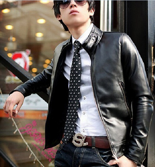 Wholesale-Free shipping high quality low price Men's hot sale motorcycle leather coats jacket outerwear leather clothes