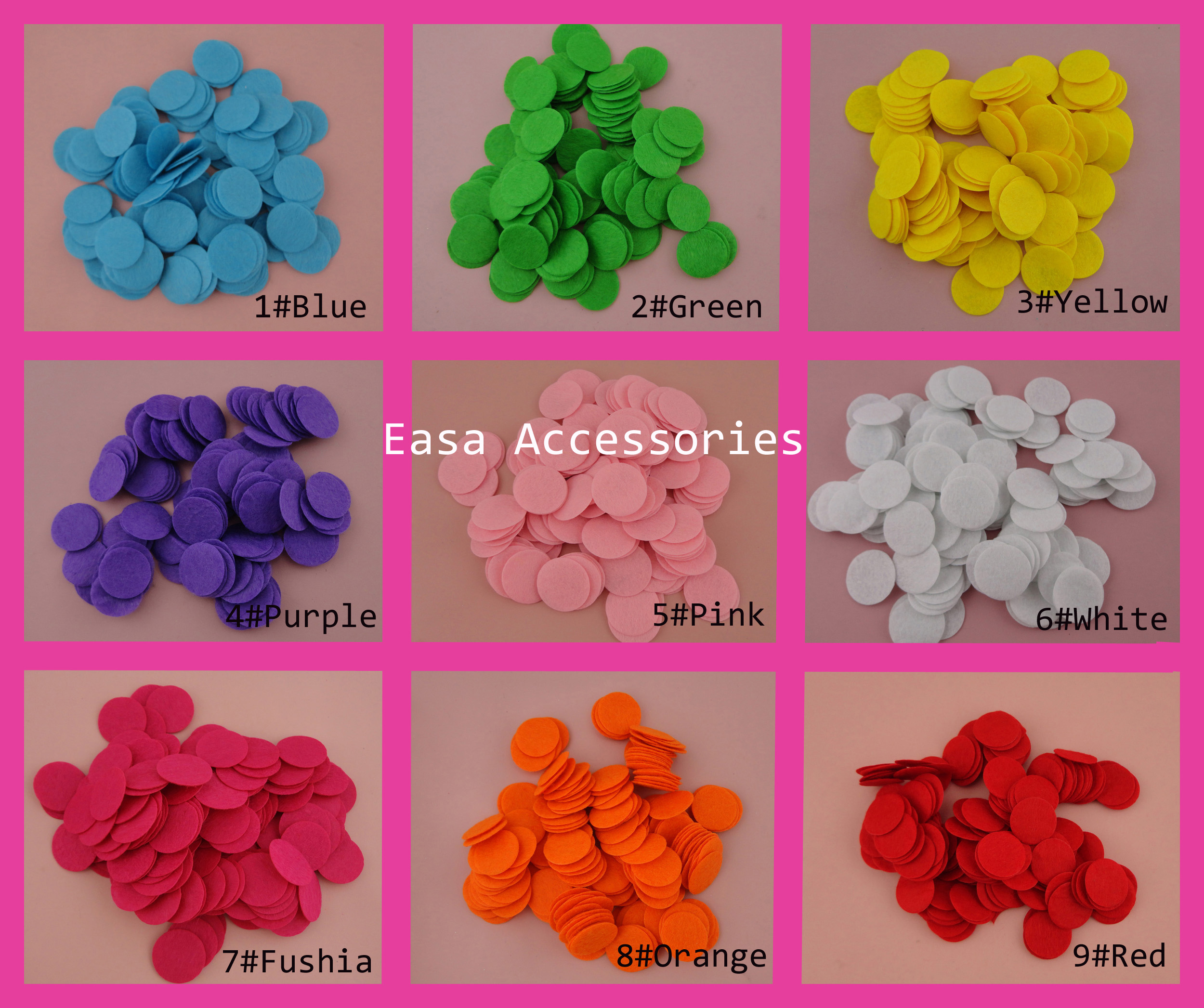 1000PCS 2.5cm 1.0" Assorted Colors Round felt pads patches appliques for DIY Hairbands accessories,15mm non-woven circles patchess
1000PCS 2.5cm 1.0" Assorted Colors Round felt pads patches appliques for DIY Hairbands accessories,15mm non-woven circles patchess
