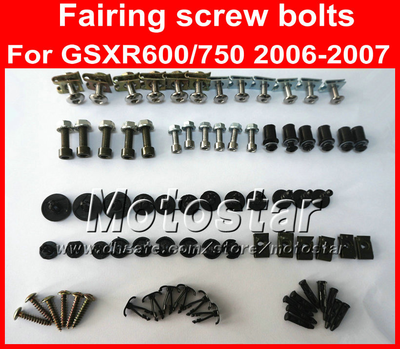 Low price Motorcycle Fairing screw bolts kit for SUZUKI GSXR 600 gsxr 750 K6 2006 2007 GSXR600 GSXR750 06 07,black fairings bolt set
Low price Motorcycle Fairing screw bolts kit for SUZUKI GSXR 600 gsxr 750 K6 2006 2007 GSXR600 GSXR750 06 07,black fairings bolt set