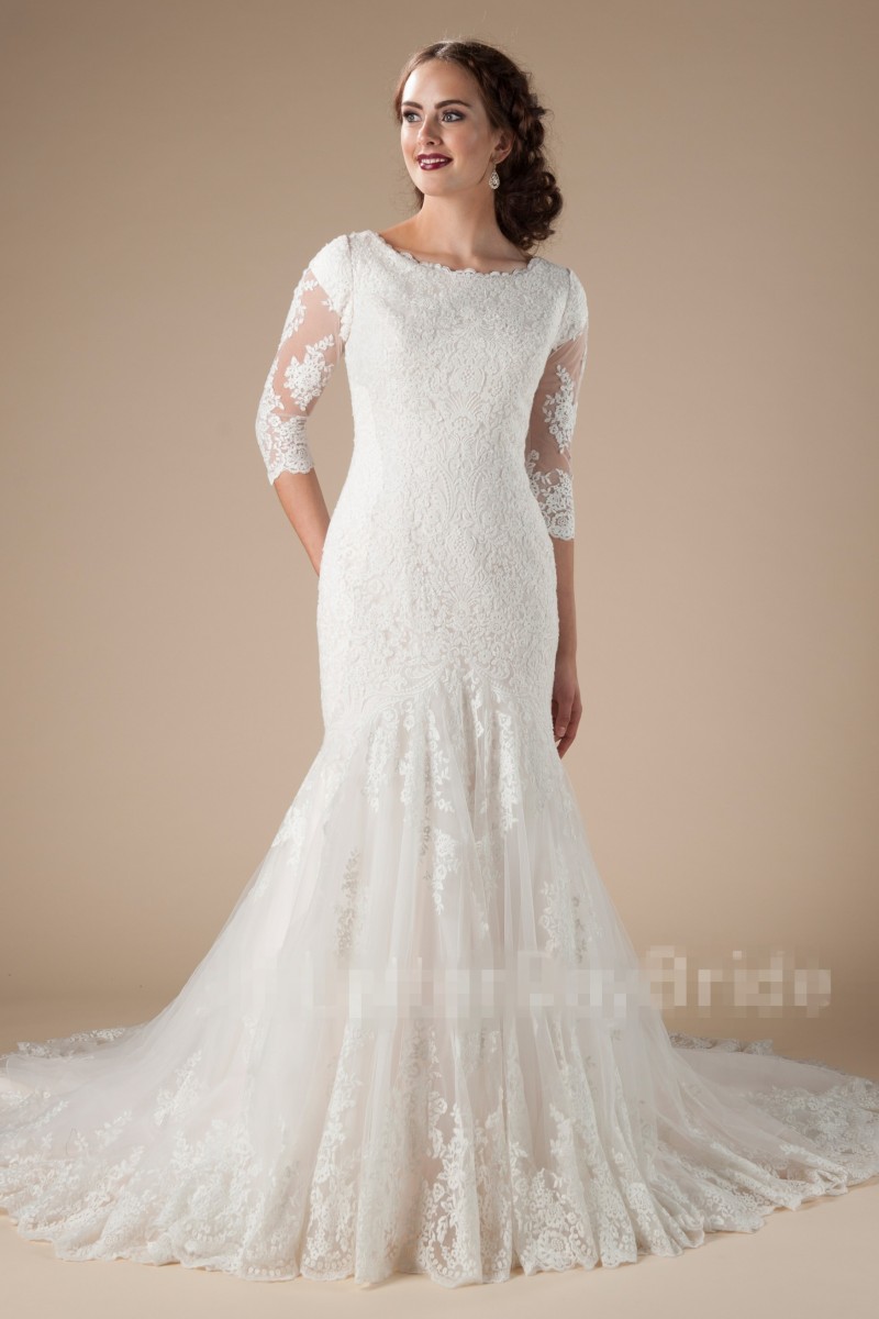 New Mermaid Vintage Lace Modest Wedding Dresses With Long Sleeves Round Neck Country Western Bridal Gowns LDS wedding Gowns Sleeved, Champagne
New Mermaid Vintage Lace Modest Wedding Dresses With Long Sleeves Round Neck Country Western Bridal Gowns LDS wedding Gowns Sleeved, Champagne