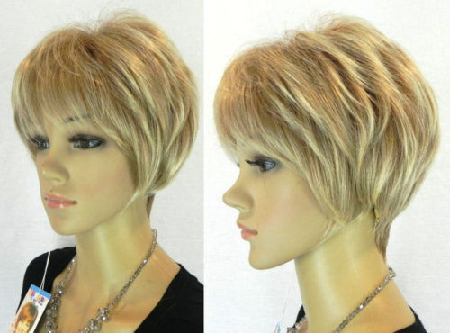 New Vogue Short Blonde Hair Wig For Womens short Straight Blonde wig