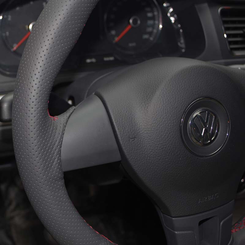 Steering wheel cover Case for Volkswagen VW Tiguan Passat MAGOTAN Touran Lavida gran Genuine leather DIY Hand sewing Car styling covers