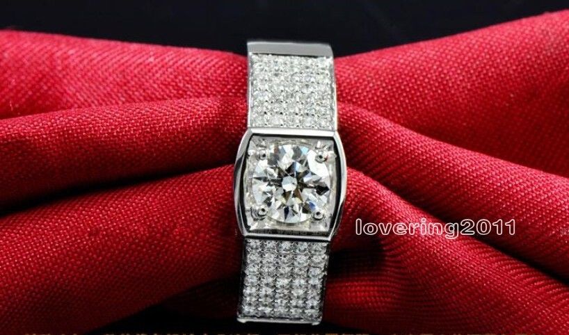 Atmosphere Size 8-13 Luxury Jewelry 10kt white gold filled topaz CZ Diamond Gemstones Men Engagement Wedding Ring For Lover gift