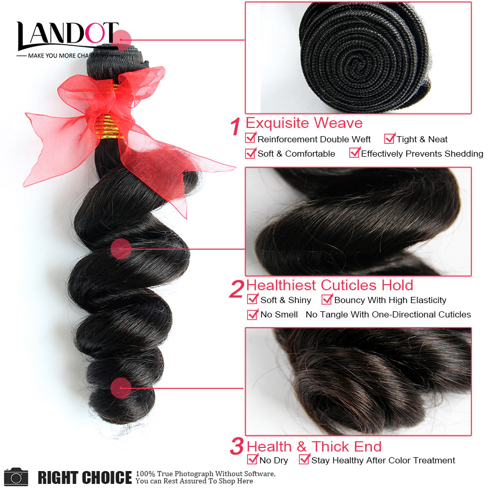 Brazilian Loose Wave Virgin Human Hair Weaves Bundles Unprocessed Peruvian Malaysian Indian Mongolian Cambodian Loose Curly Wavy Remy Hair