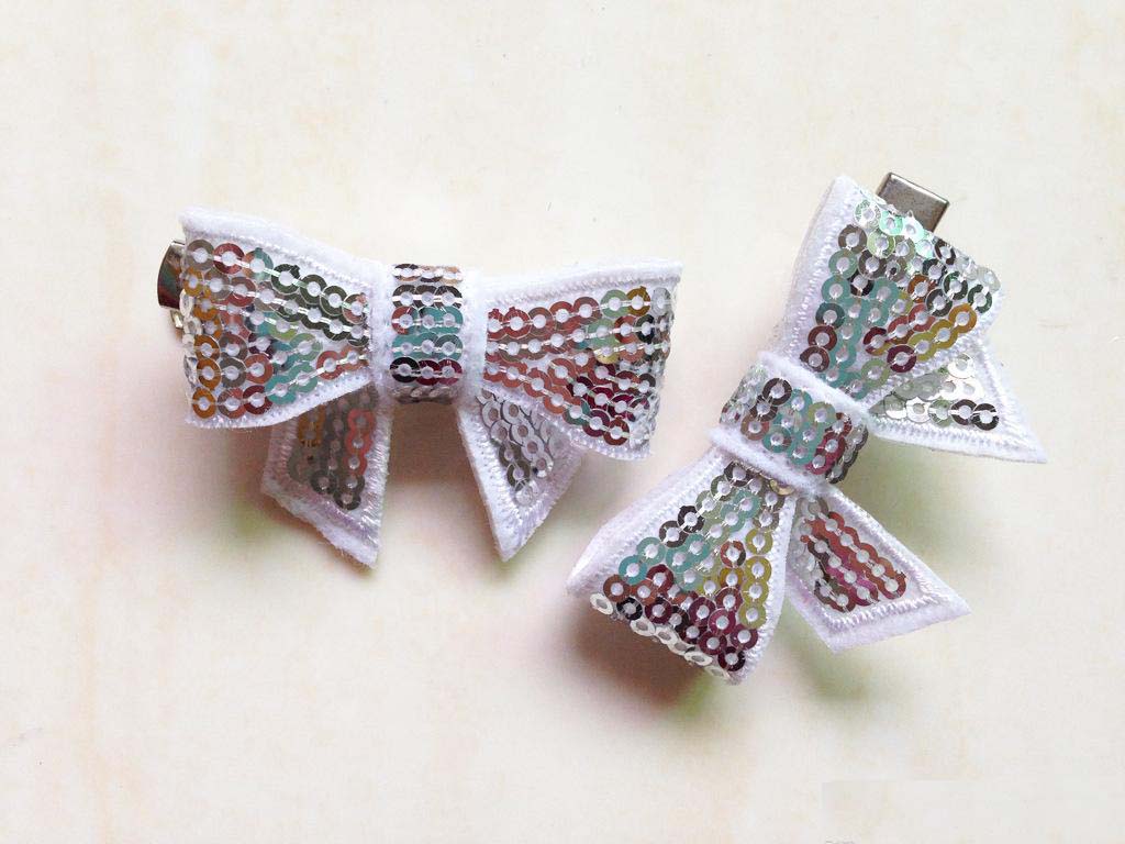 fashion Color Bling Bow Sequin European Children Girls Barrette Baby Girls Glitter Clasp Hair Band Kids Hair Princess Girls Hairpins