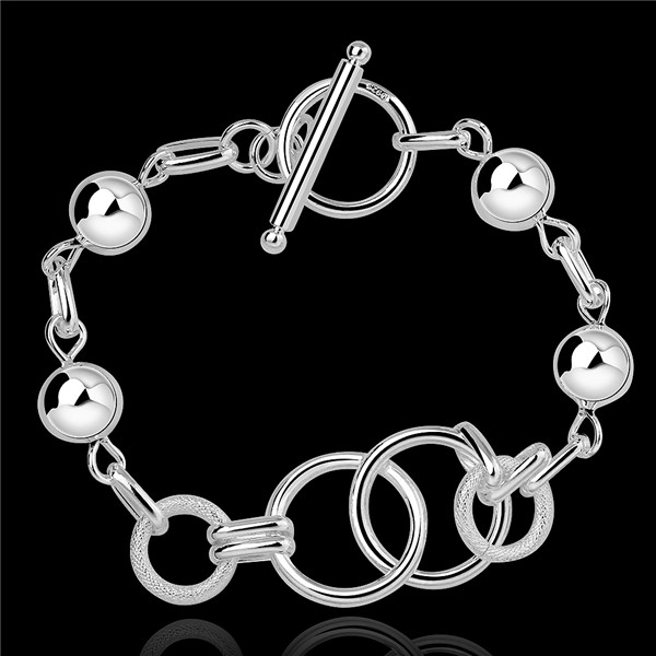Hot sale christmas gift 925 silver Bicyclic TO Bracelet DFMCH352,Brand new fashion 925 sterling silver plate Chain link bracelets high grade