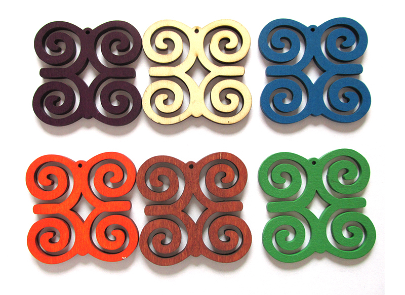 5pairs/lot Women Adinkra symbols earrings can mixed 6 colors