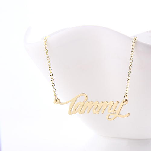 Tammy Personalized Name Necklace for Women Stainless Steel Nameplate Necklaces - 18K Gold Plated Minimalist Jewelry Gift for Her
