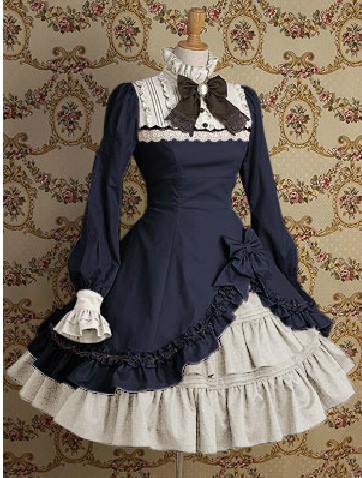 Wholesale-Gothic Punk Cotton Two-Piece Lolita Dress Costumes