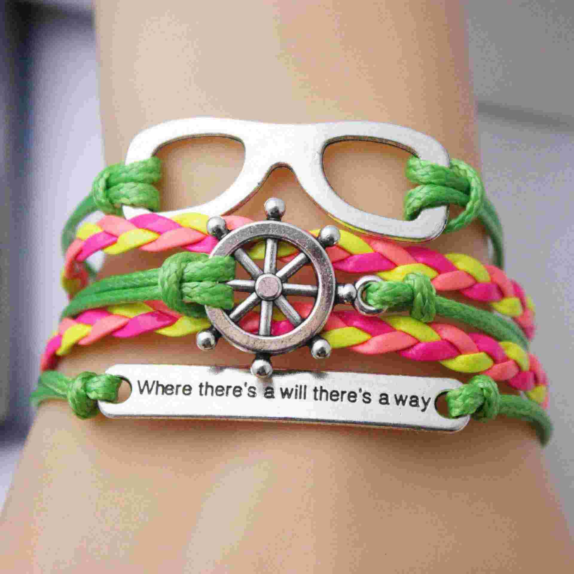 fashion bracelet Heart bright multi- bracelets ashion Jewelry Leather Cord Love Friendship Infinity Charm Bracelet Silver lots Mixed style