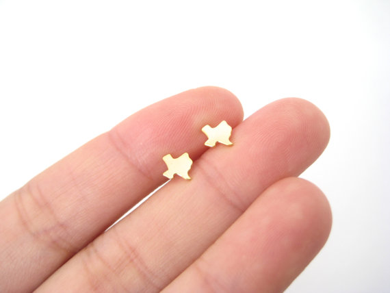 10Pair Tiny Outline Texas Map Stud Earrings Stainless Steel America USA TX State Earring Proud Native Hometown Texan Jewelry