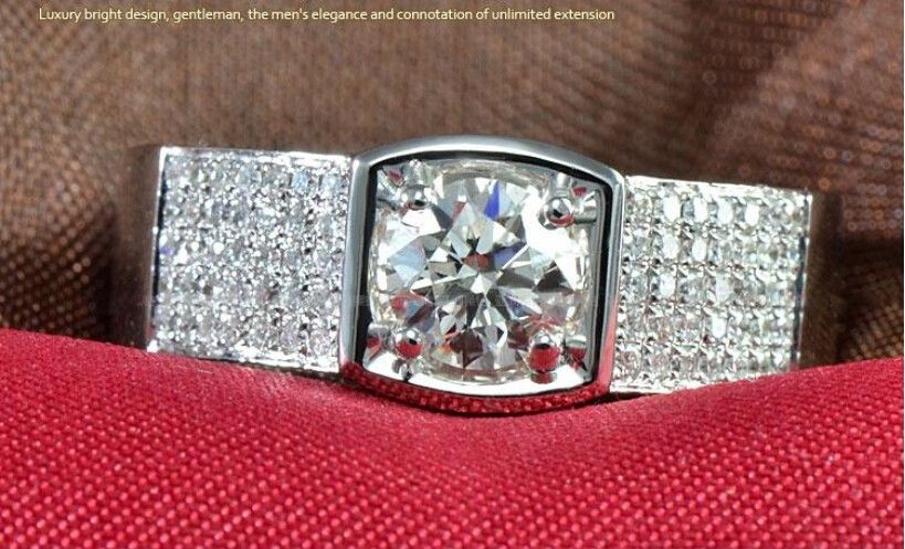 Atmosphere Size 8-13 Luxury Jewelry 10kt white gold filled topaz CZ Diamond Gemstones Men Engagement Wedding Ring For Lover gift