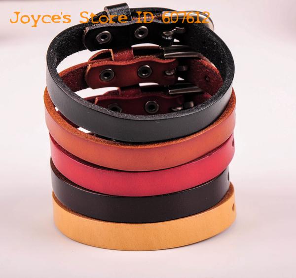 Wholesale-Lot 5PCS G458 Wholesale Men's Women's Simply Cool Plain Single Wrap Genuine Leather Bracelet Bangle Cuff Fashion Jewrly