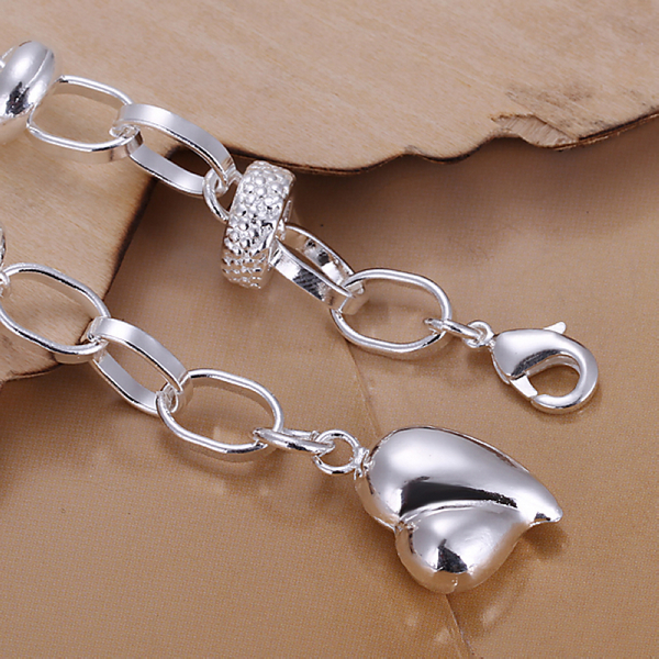 Hot sale best gift 925 silver Hanging Pursuit heart Bracelet DFMCH123, brand new fashion 925 sterling silver plated Chain link bracelets