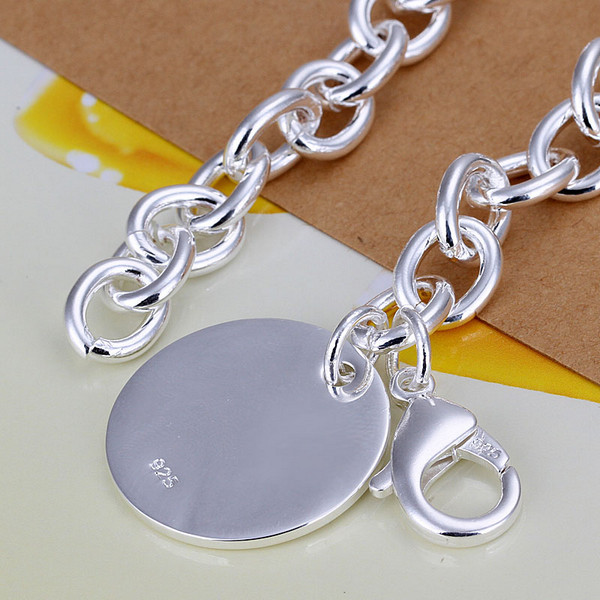 Hot sale best gift 925 silver Licensing round rough bracelet DFMCH270,fashion 925 sterling silver plated Chain link bracelets high grade
