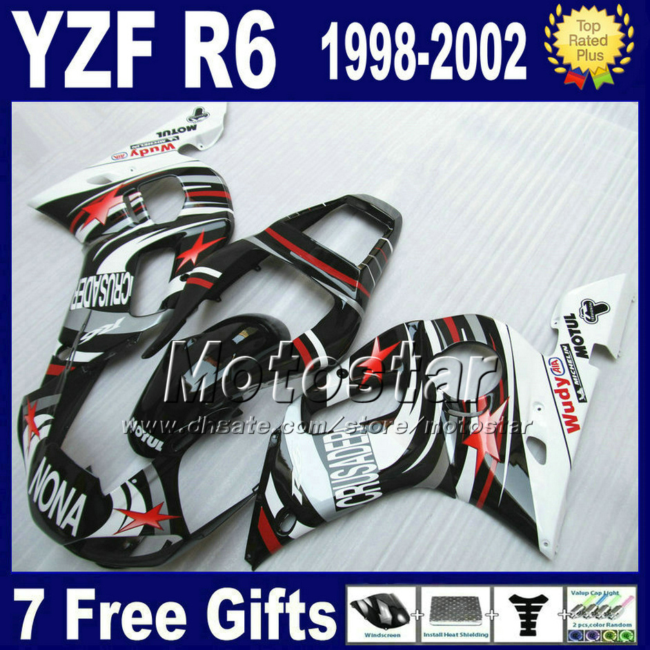 7 free gifts plastic fairing kit for yamaha yzf600 9802 yzfr6 yzfr6 1998 1999 2000 2001 2002 white black nona fairings set vb90, Multi-color
7 free gifts plastic fairing kit for yamaha yzf600 9802 yzfr6 yzfr6 1998 1999 2000 2001 2002 white black nona fairings set vb90, Multi-color