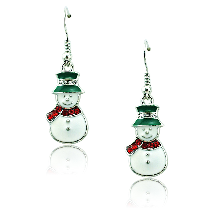 High Quality Charms Earrings Fashion Dangle Rhinestone Scarf Christmas Snowman Earrings For Women Christmas Gifts Jewelry