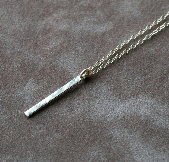 10PCS Gold Silver Personalized Vertical Bar Necklace Skinny Bar Necklace Simple Stick Necklace Slim Initial Bar Necklaces