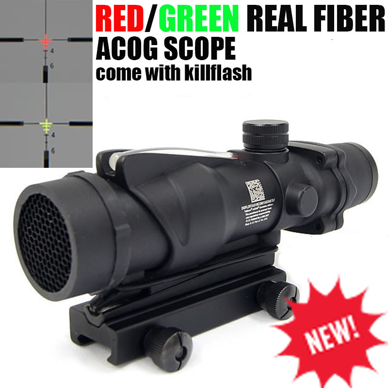 Tactical Trijicon ACOG 4x32 Fiber Optics Scope w/ Real Red/Green Fiber Crosshair Riflescopes come with Kill Flash
Tactical Trijicon ACOG 4x32 Fiber Optics Scope w/ Real Red/Green Fiber Crosshair Riflescopes come with Kill Flash